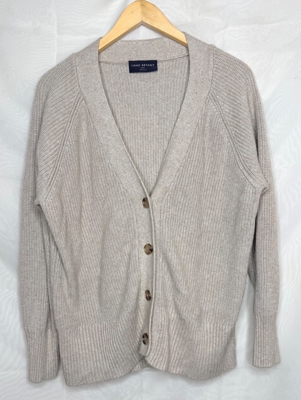 Lane Bryant Oatmeal Button Front Cardigan 22/24